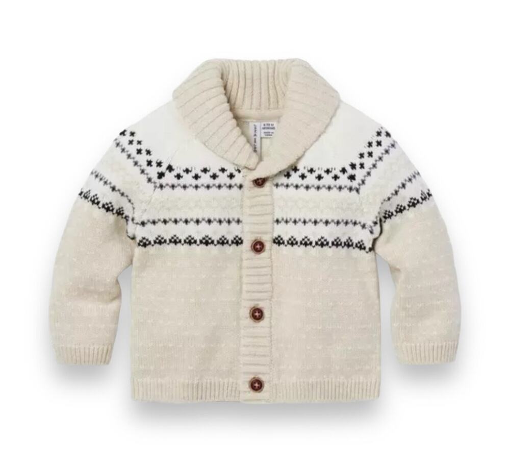 🆕 Janie and Jack “The Favorite Baby Fair Isle Cardigan."  3-6 Months. NWT